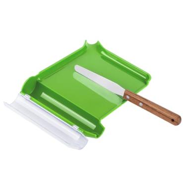 Imagem de Right Hand Pill Counting Tray with Spatula (Light Green - Wood Handle)