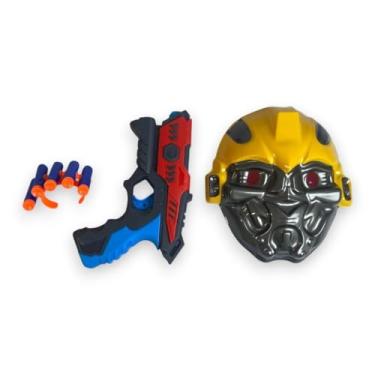 Imagem de Pistola de Brinquedo com Lançador de Dardos e Máscara, Kit Super-Heróis com 8 Peças, Arma de Brinquedo para Fantasia de Crianças - Cores Sortidas