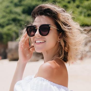 Imagem de Óculos de sol modernos para mulheres, óculos de sol para dirigir, pescar, nadar, Lente preta/preta, 50mm x 45mm x 19mm x 141mm x 139mm