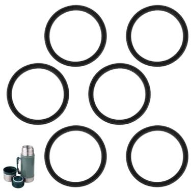 Imagem de BOXOB 6 Peças De Vedação Substituição Para Pote Alimentos Stanley Classic 24 Oz, Anel Tampa Silicone À Prova Vazamento, Compatível Com Bpa-Free (Preto)