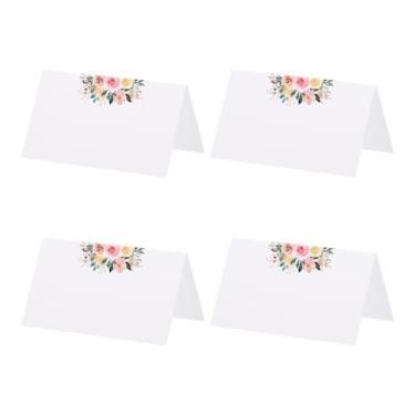 Imagem de Pacote com 25 placas de mesa reservadas, cartões de nome para assentos, flores, barraca, cartão em branco para casamento, restaurante, festa, evento, alimentação, banquetes, branco