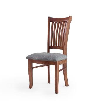 Imagem de Cadeira Decorativa Sala De Jantar Bakeri Linho Cinza/Imbuia