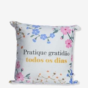 Imagem de Almofada 40x40 Motivacional Floral Zonacriativa