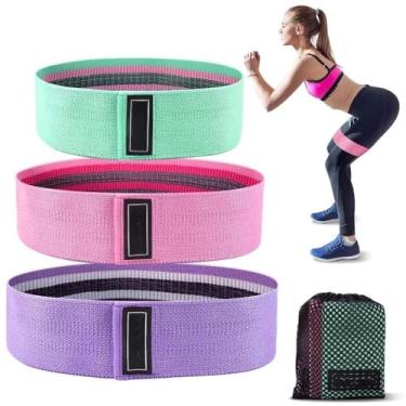 Imagem de kit 3 Faixas Elástica de Resistência para yoga Pilates Treino Academia- Elásticos de Resistência(kit 3 Faixas(2 unidades))