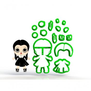 Imagem de Cortador Wandinha Addams -cute Modular Adams Tamanho 7 Cm