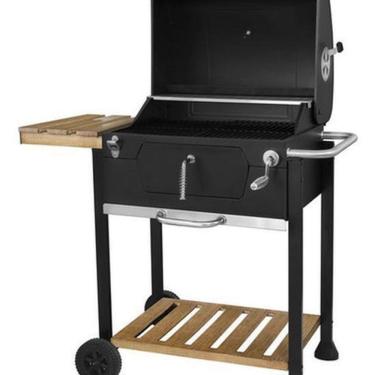 Imagem de Churrasqueira A Carvão Black Com Mesa Lateral Madeira - Gril