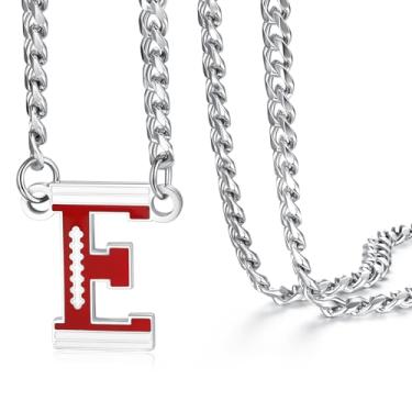 Imagem de NUKAYAI Colar de futebol masculino, pingente de letra A a Z, corrente de futebol de aço inoxidável, 50,8 cm, presentes personalizados para fãs de jogadores e amantes de times, 20", Aço inoxidável, Sem