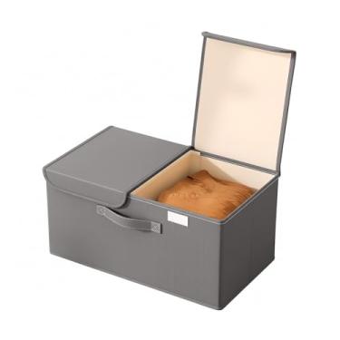 Imagem de Caixa Organizadora Dobrável Life Cinza 36.5x26x15cm - Cesto Multiuso Para Roupas, Brinquedos, Objetos. Otimize Espaço No Guarda Roupa, Armário E Prateleiras Com Design Moderno