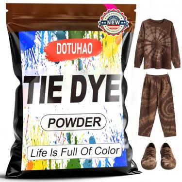 Imagem de DOTUHAO Tie Dye em pó, tingido marrom para roupas, tintura de tecido, corantes permanentes e em pó para lavagem rápida, corantes criativos para roupas (marrom, 60 g)