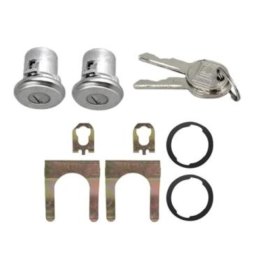 Imagem de 2 conjuntos de cilindro de fechadura de porta de reparo de carro com chave para caminhão Chevrolet/C10 C20 C30 1965-1987