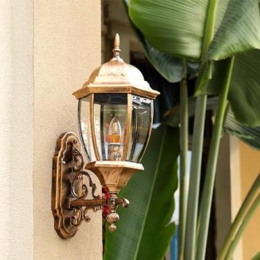 Imagem de Luminária de parede externa LED contemporânea, elétrica, simples e à prova d'água, para varanda, corredor, pátio, jardim, entrada de casa, hotel (9211 B Elétrica)