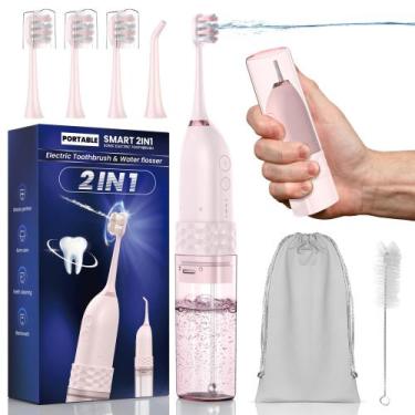 Imagem de Escova de dentes elétrica Water Flosser + UNINGOPI portátil 2 em 1