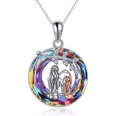 Imagem de Colar de prata 925 cristal para mãe e filha - Lightbek Official Store