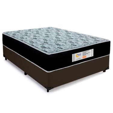 Imagem de Cama Box Casal Sintético + Colchão Molas Ensacadas Sereneprime Sonnolux 138cm Marrom - Suporta Até 110kg Por Pessoa