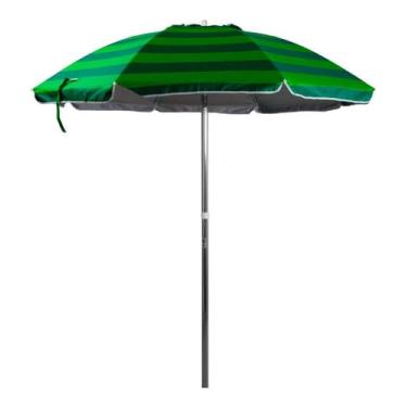 Imagem de Guarda Sol De Alumínio 2,00m Articulado Proteção Uv Cor Verde Com Silver Coating Mor