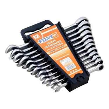 Imagem de Jogo De Chaves Combinadas Com Catraca 12 Peças Fortgpro