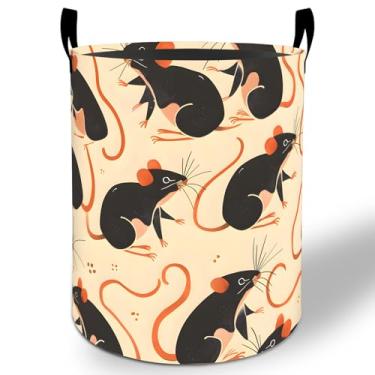Imagem de Cesto de roupa suja de rato, 50 x 40 cm, mouse engraçado, dobrável, impermeável, Oxford, balde de armazenamento para quarto, quarto de bebê, decoração de berçário, caixas organizadoras de brinquedos