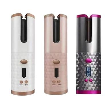 Imagem de Escova Alisadora,Sem Fio Escova Alisadora5 em 1 - Alisa, Hidrata, Modela, Alinha e Anti-Frizz(Aleatório(Cachos))