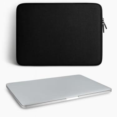 Imagem de Capa de Proteção Premium em Neoprene para Notebook, Tablet e Macbook até 15,6 Polegadas, Preta, Design Slim, Impermeável, com Zíper Reforçado - KDEZ STORE