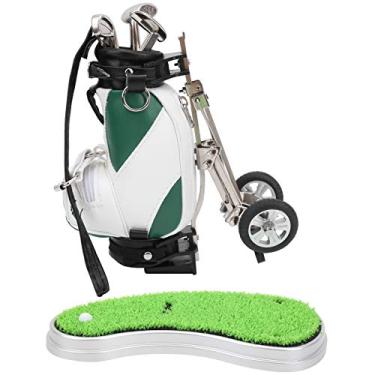 Imagem de Conjunto de Canetas de Golfe para Desktop, Bolsa de Caneta de Golfe de Liga Znic Com Base, Mini Bolsa Com Canetas Esferográficas para Decoração de Mesa, Presente Ideal para