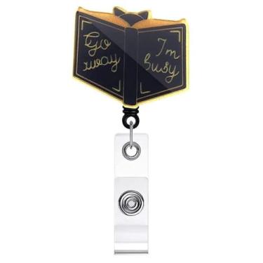 Imagem de Generic Carretel retrátil de crachá giratório 360 com clipe jacaré para gato, enfermeira, animal, porta-cartão de identificação (estilo 4)