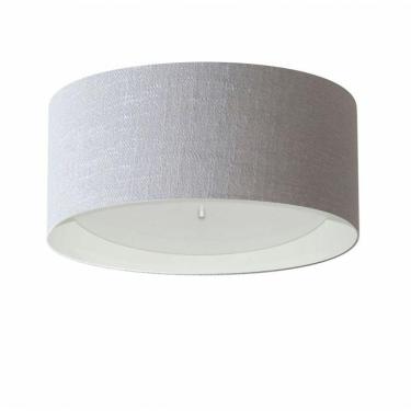 Imagem de Plafon Cilíndrico Md-3161 Cúpula Em Duplo Tecido 50x25cm Cinza / Branco - Bivolt