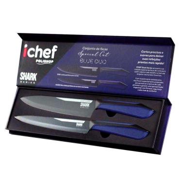 Imagem de Conjunto De 2 Facas Polishop Ichef Special Cut Azul | Ichef