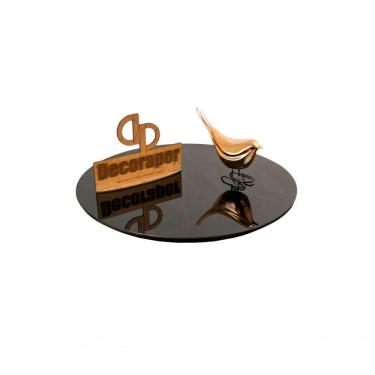 Imagem de Tampo Para Mesa De Canto Com Vidro 35cm Preto