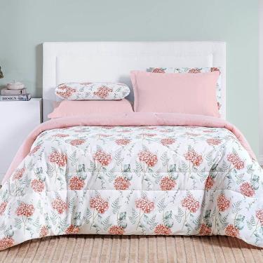 Imagem de Edredom Casal Padrão Cotton Select Dupla Face 200 Fios 1 Peça - Hortência