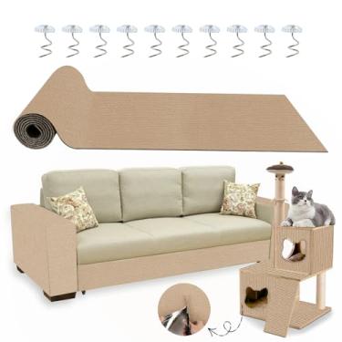 Imagem de Protetor de móveis para gatos, 199 x 40 cm, adesivo antiarranhões para móveis, protetor de sofá faça você mesmo para arranhar gatos de escalada da Cat Claws para ambientes internos (amarelo)