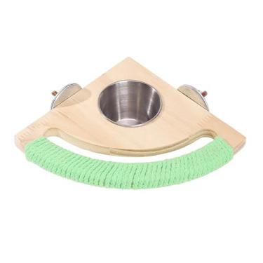 Imagem de Fenteer Poleiro para pássaros, comedouro para papagaios, acessório para gaiola de pássaros, ideal para calopsitas e agapornis.