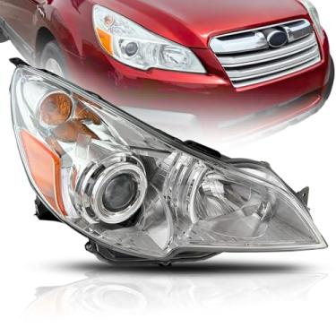 Imagem de ALLIGATOR AUTO LIGHTS Conjunto de farol compatível com Subaru Outback, Legacy 2010-2014 farol do lado direito/do passageiro, lâmpadas incluídas, compatível com DOT/SAE