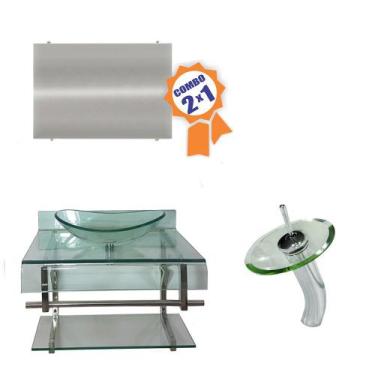 Imagem de Combo 2 em 1 - Gabinete 70cm Holanda + Torneira Ibiza - EKASA, Incolor