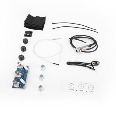 Imagem de Kavolet Captador Piezo de Guitarra Acústica, Som de Alta Fidelidade, 3 Bandas, Equalizador para Guitarristas Folk, Plástico Preto, 1 Conjunto Acessórios Música
