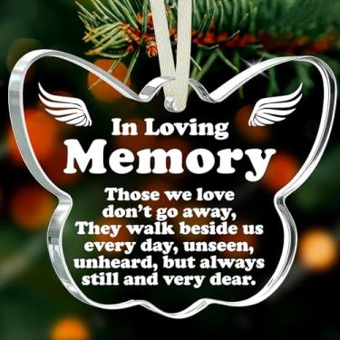 Imagem de Ornamento em memória amorosa – Enfeite de Natal memorial com asas de anjo, decoração de lembrança de lembrança para a perda de um ente querido, presente de simpatia para amigos da família, tributo de