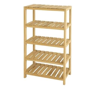 Imagem de Prateleira Estante de Madeira Pinus Natural 120x70x30cm Multiuso Rústica Decorativapara Sala, Quarto, Cozinha, Banheiro, Home Office e Varanda(Estante 5 Andares)