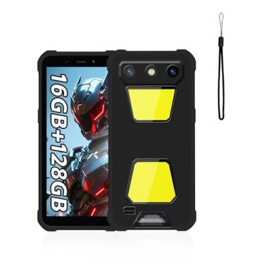 Imagem de KONXISA Capa para OUKITEL G5, capa de telefone com cordões, capa protetora de material TPU premium, capa protetora resistente a arranhões e quedas, preta