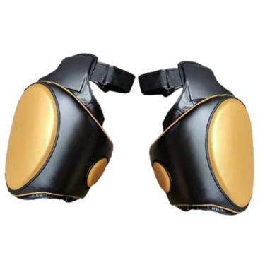 Imagem de Baoblaze Protetor de coxa para Muay Thai, protetor de perna para chutes, equipamento de proteção para kickboxing, Ouro Preto