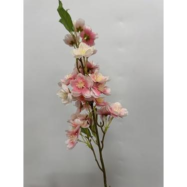 Imagem de ATFL 20 peças de flor de cerejeira rosa artificial, flores de pêssego de seda, arranjo de plantas falsas para decoração de festa de casamento, jardim, casa, rosa