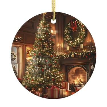 Imagem de Árvore de Natal Lareira Enfeites de Cerâmica para Natal para Homens Mulheres Casal Pais Amigos Presente Casa Arte de Férias Ornamentos de Natal Decoração de Interiores de Carro Ornamento de Cerâmica
