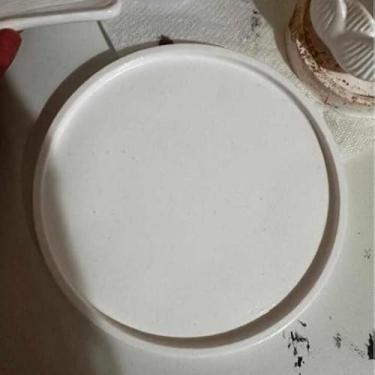 Imagem de Bandeja Decorativa Artesanal em Concreto Celular - Formato Oval, Multiuso para Mesa/Banheiro/Cozinha (Antimanchas e Resistente à Umidade)(Redonda Branca -16 CM)