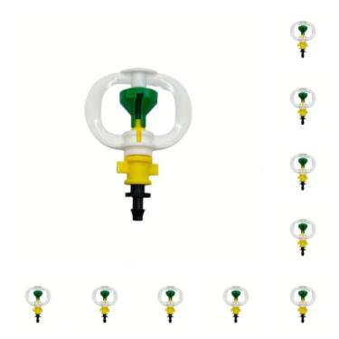 Imagem de WOVSTNOV Pacote com 10 pulverizadores de mangueira, cabeça de pulverizador, micro jardim, gramado, verde, irrigação, rotação, sistema de irrigação para irrigação hidropônica, bocal de mangueira de