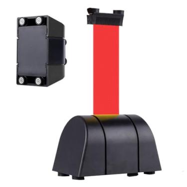 Imagem de HGTRH Barreira de cinto retrátil magnético, barreira de cinto retrátil montada na parede com invólucro ABS para supermercado loja de varejo estádio escola multidão 5 m/16,4 pés