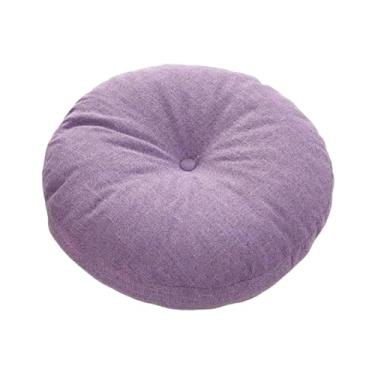 Imagem de IEUDNS Almofada de chão, tapete confortável, estilo japonês, multifuncional, redondo, almofada de chão, assento para cadeira, sofá, escritório, Roxo