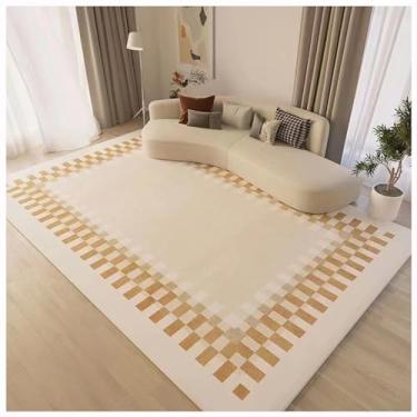 Imagem de SPXMQSS Tapetes de sala de estar, tapetes para quarto, antiderrapante, lavável, macio, grande, para quarto, mesa de jantar, decoração de escritório em casa, branco