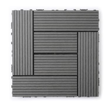 Imagem de SPXMQSS Azulejos de deck compostos ao ar livre, piso externo para jardim, telhas de deck interligadas WPC fácil de instalar para pátio jardim varanda terraço 30 x 30 cm A 33 peças