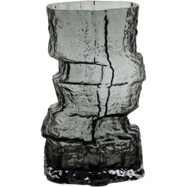 Imagem de Vaso Decorativo Enfeite Casa Vidro 25x11x11cm Cinza