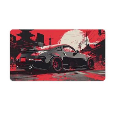 Imagem de Tapete de mouse JDM esportivo R35 arte sol vermelho grande base de borracha antiderrapante tapete de mesa laptop acessórios de computador suprimentos bloco de escrita para escritório casa 40 x 75 cm