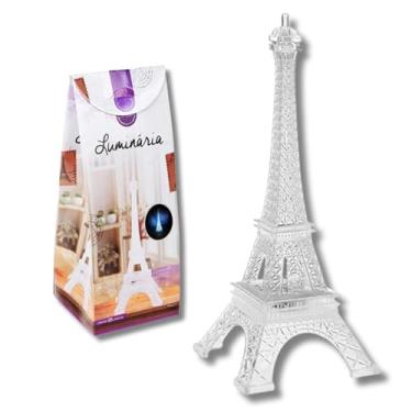 Imagem de Luminária Torre Eiffel LED RGB, Decoração Paris, Luz Noturna com Iluminação Colorida, Material Plástico Resistente, 19,5 cm, com Baterias Inclusas