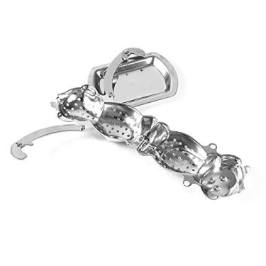 Imagem de HEEPDD Coador de Macaco de Bola de Infusor de chá Solto de Aço Inoxidável Bonito Com Bandeja Coletora para Cozinha, Filtro de Macaco Com Bandeja Coletora para Cozinha, Escritório, Casa de chá e Casa